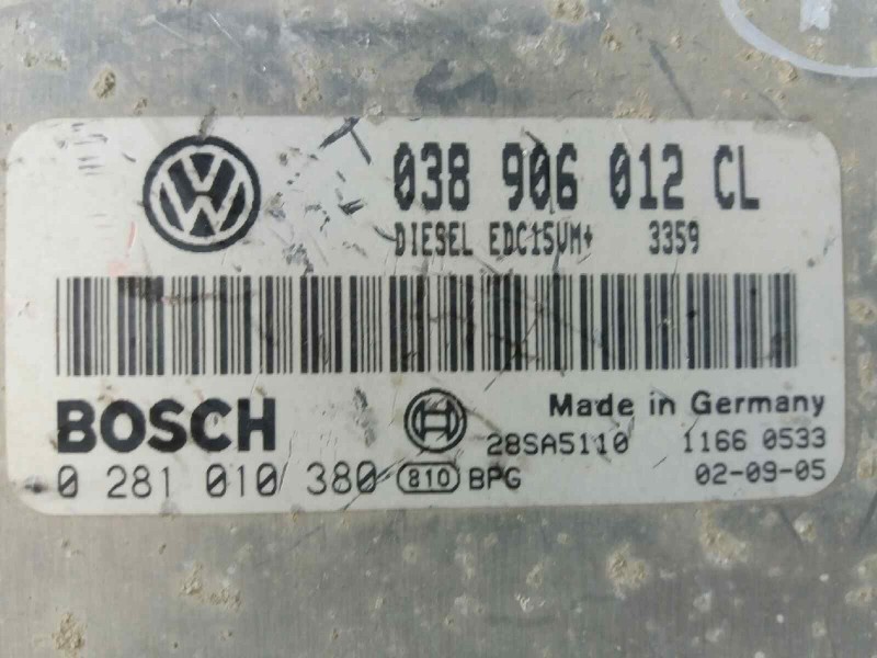 Recambio de centralita motor uce para skoda octavia berlina (1u2) elegance   |   08.00 - 12.04 | 2000 - 2004 | 110 cv / 81 kw re