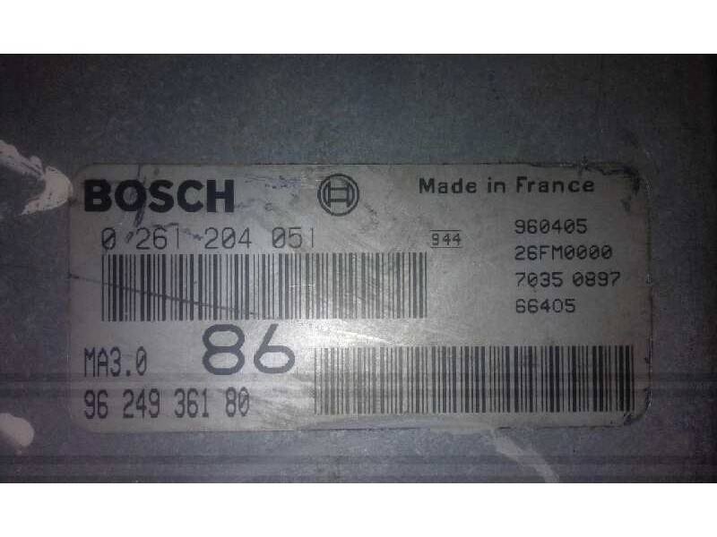 Recambio de centralita motor uce para citroen ax 1.1   |   0.87 - ... | 1987 | 54 cv / 40 kw referencia OEM IAM 0261204051 96249