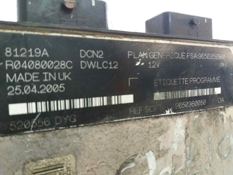 Recambio de centralita motor uce para fiat scudo (222)    |   0.04 - ... | 2004 referencia OEM IAM 9650359580  