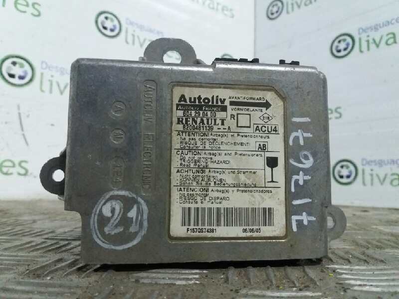 Recambio de centralita airbag para renault scenic ii    |   0.03 - 0.09 | 2003 - 2009 referencia OEM IAM 604290400 8200481139 