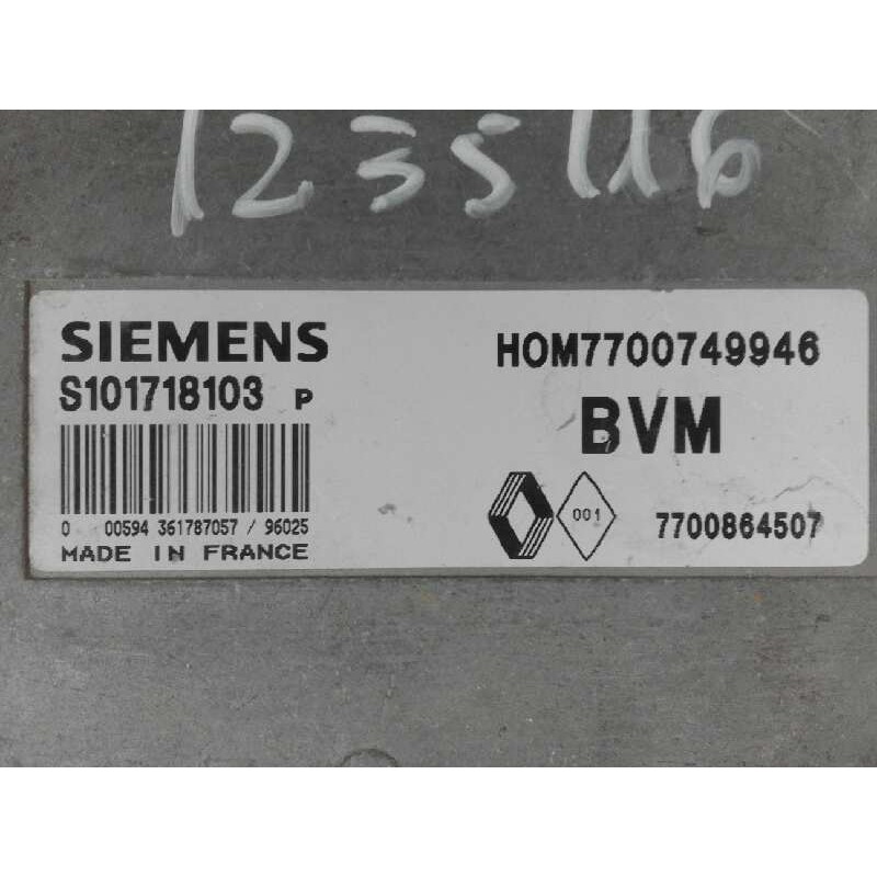 Recambio de centralita motor uce para renault 19 (b/c/l53)    |   0.92 - 0.96 | 1992 - 1996 referencia OEM IAM 7700749946 S10171 Recambio de centralita motor uce para renault 19 (b/c/l53)    |   0.92 - 0.96 | 1992 - 1996 referencia OEM IAM 7700749946 S10171