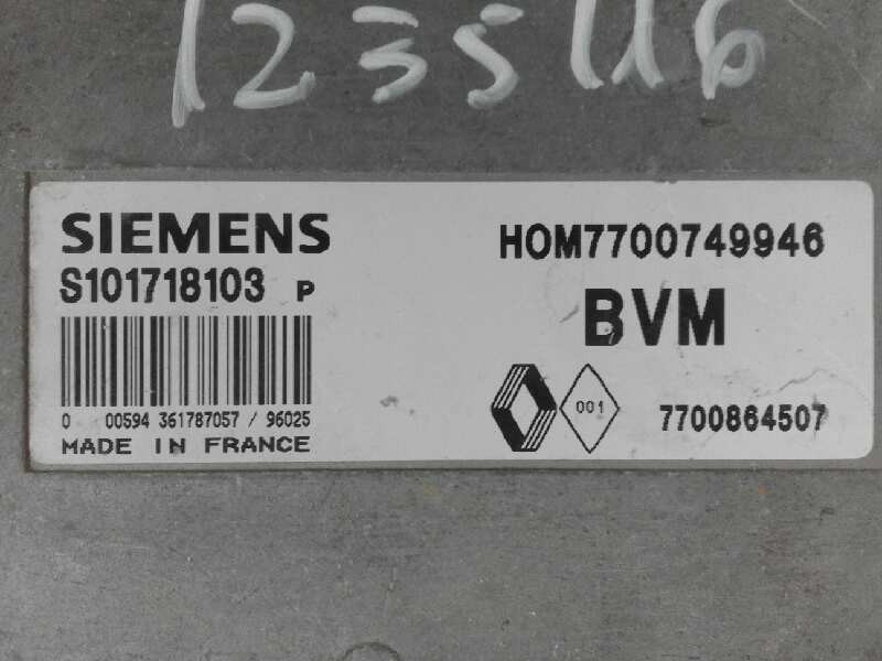 Recambio de centralita motor uce para renault 19 (b/c/l53)    |   0.92 - 0.96 | 1992 - 1996 referencia OEM IAM 7700749946 S10171 Recambio de centralita motor uce para renault 19 (b/c/l53)    |   0.92 - 0.96 | 1992 - 1996 referencia OEM IAM 7700749946 S10171