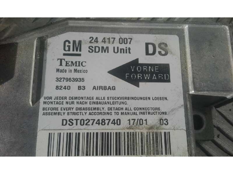 Recambio de centralita airbag para opel corsa c comfort   |   08.00 - 12.01 | 2000 - 2001 | 75 cv / 55 kw referencia OEM IAM 244
