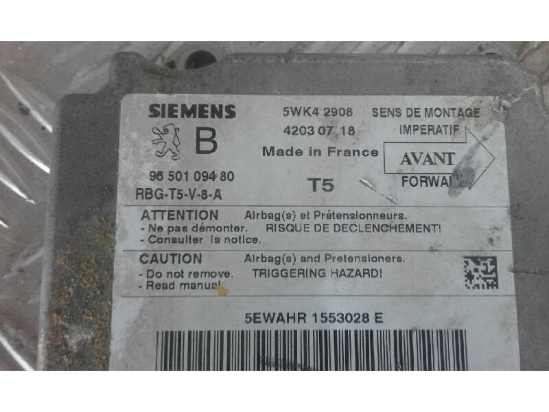 Recambio de centralita airbag para peugeot 307 (s1) 2.0 hdi cat   |   0.01 - 0.05 | 2001 - 2005 | 90 cv / 66 kw referencia OEM I