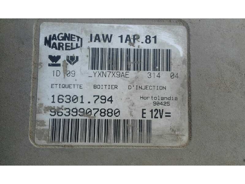 Recambio de centralita motor uce para peugeot 206 berlina 1.4   |   0.98 - ... | 1998 | 75 cv / 55 kw referencia OEM IAM 1630179