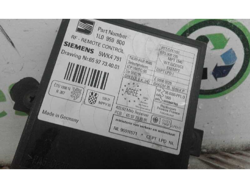 Recambio de centralita cierre para seat toledo (1l) 1.9 tdi   |   0.91 - 0.99 | 1991 - 1999 | 90 cv / 66 kw referencia OEM IAM 5