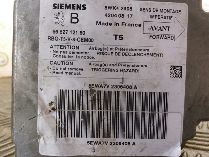 Recambio de centralita airbag para peugeot 307 (s1) xr   |   04.01 - 12.04 | 2001 - 2004 | 90 cv / 66 kw referencia OEM IAM 9652