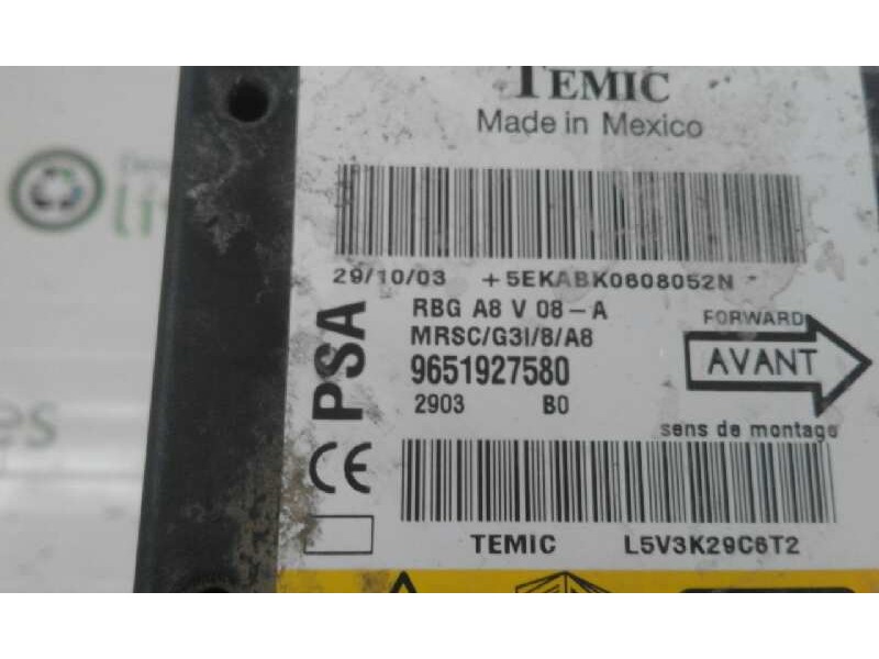 Recambio de centralita airbag para citroen c3    |   0.02 - ... | 2002 referencia OEM IAM 9651927580  