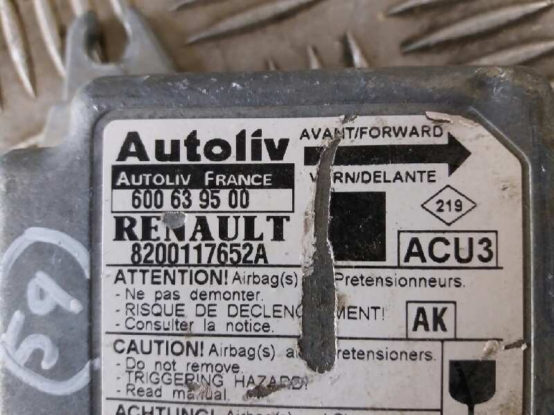 Recambio de centralita airbag para renault scenic (ja..)    |   0.99 - 0.03 | 1999 - 2003 referencia OEM IAM 600639500 820017652