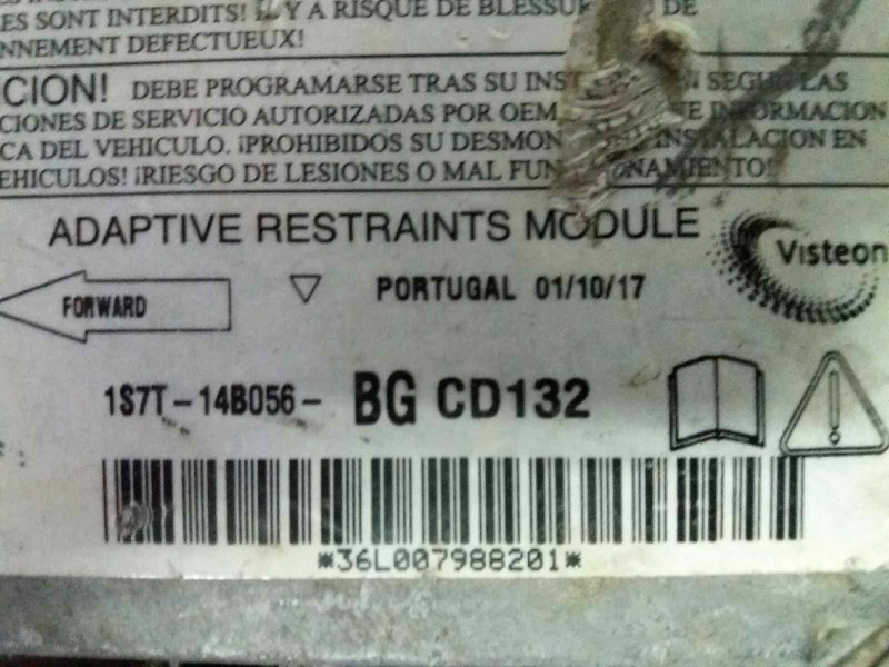 Recambio de centralita airbag para ford mondeo berlina (ge) trend   |   09.00 - 12.02 | 2000 - 2002 | 116 cv / 85 kw referencia 