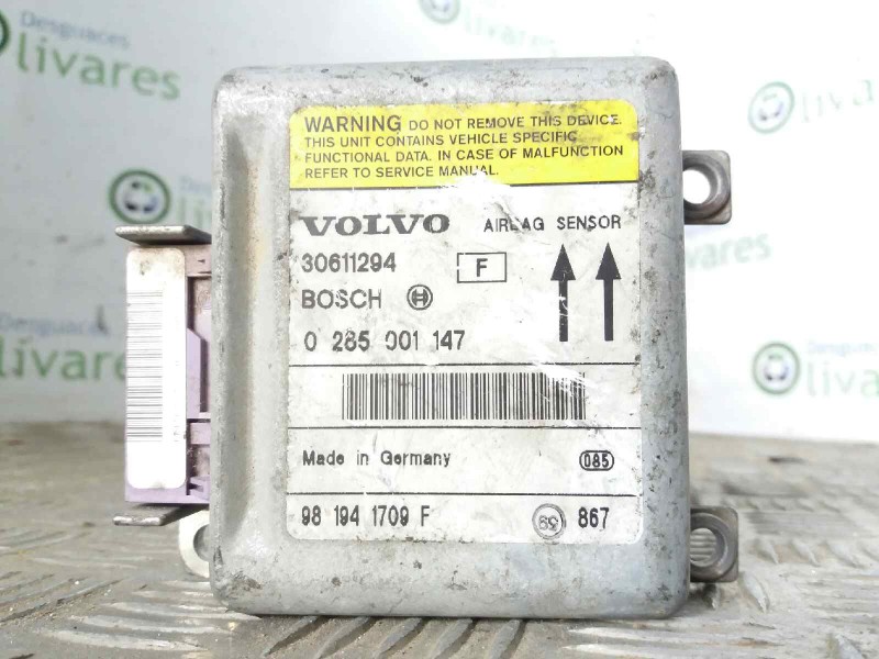 Recambio de centralita airbag para volvo s40 berlina 1.6 cat   |   0.95 - 0.05 | 1995 - 2005 | 105 cv / 77 kw referencia OEM IAM