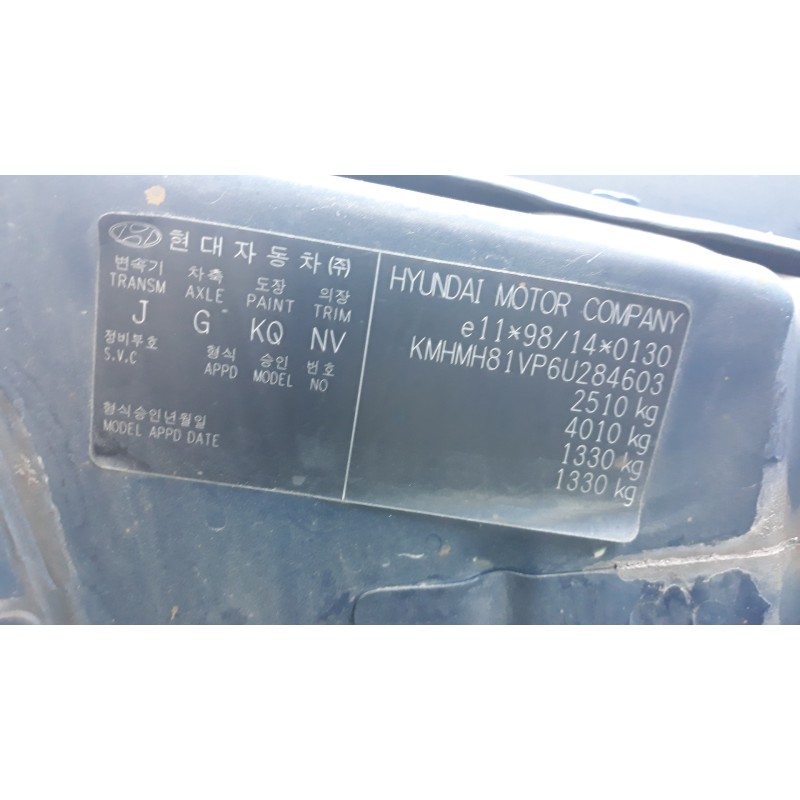 hyundai trajet (fo) 2.0 crdi gls   |   02.01 - 12.07 | 2001 - 2007 | 113 cv / 83 kw del año 2001