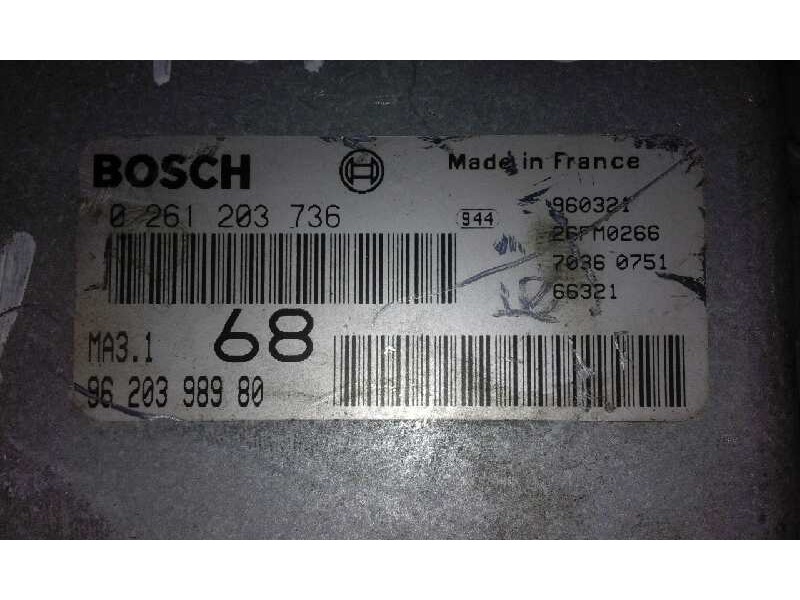 Recambio de centralita motor uce para citroen saxo 1.1   |   0.96 - ... | 1996 | 54 cv / 40 kw referencia OEM IAM 0261203736 962