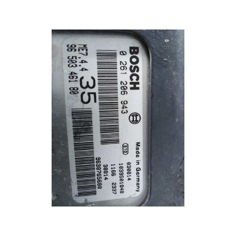 Recambio de centralita motor uce para peugeot 307 (s1)    |   ... | 0 - 2005 referencia OEM IAM 0261206943 9650346180 