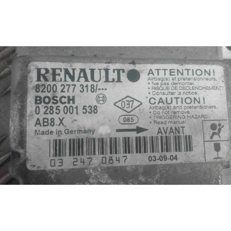Recambio de centralita airbag para renault clio ii fase ii (b/cb0) generique   |   06.01 - 12.03 | 2001 - 2003 | 58 cv / 43 kw r