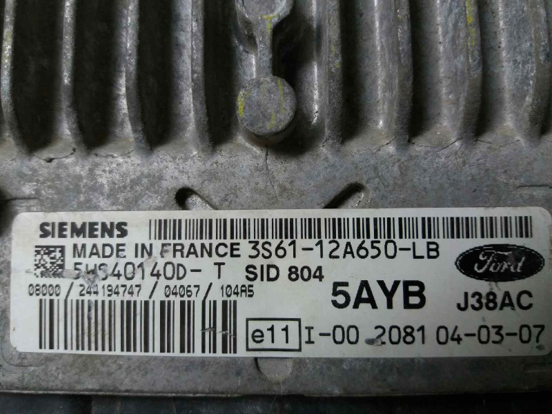 Recambio de centralita motor uce para ford fiesta (cbk) trend   |   11.01 - 12.06 | 2001 - 2006 | 68 cv / 50 kw referencia OEM I