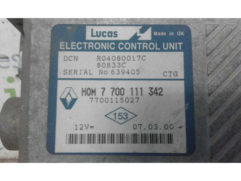 Recambio de centralita motor uce para renault scenic (ja..) 1.9 diesel   |   0.99 - 0.03 | 1999 - 2003 | 64 cv / 47 kw referenci