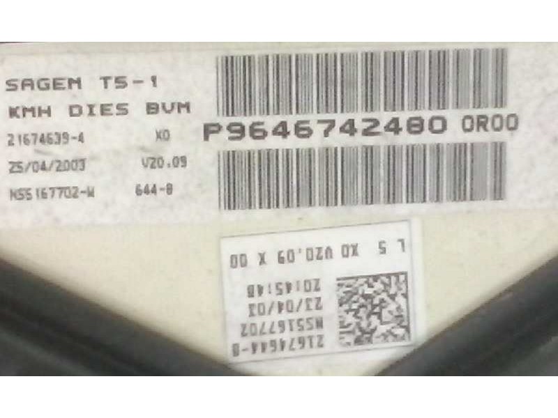 Recambio de cuadro instrumentos para peugeot 307 (s1) xn   |   04.01 - 12.03 | 2001 - 2003 | 109 cv / 80 kw referencia OEM IAM  