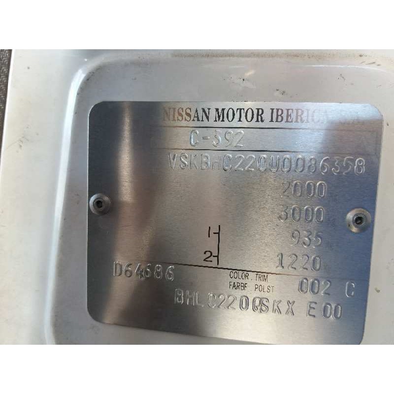 nissan vanette (c 220) vanette  transporter   |   07.83 - ... | 1983 | 69 cv / 51 kw del año 1983